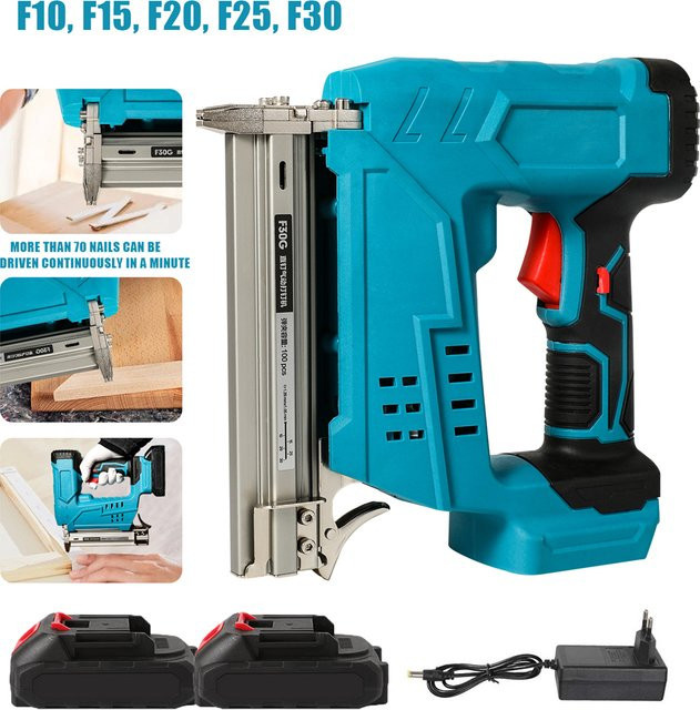 Akku-Nagelpistole für Makita 18V mit Brad Nailer für Holzbearbeitung in Blau - Bild 1