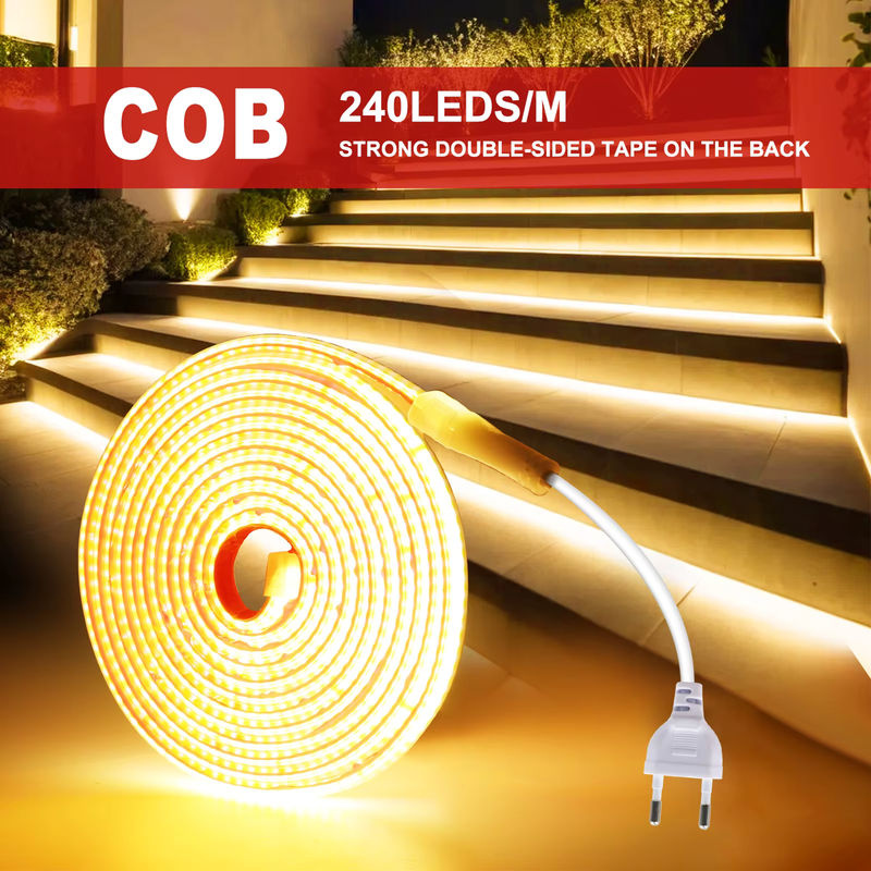 HEGEHE COB LED-Streifen IP65 wasserdicht, 220 V, 240 LEDs/m, flexibler Silikon-Lichtstreifen für Heimdekoration - Bild 6