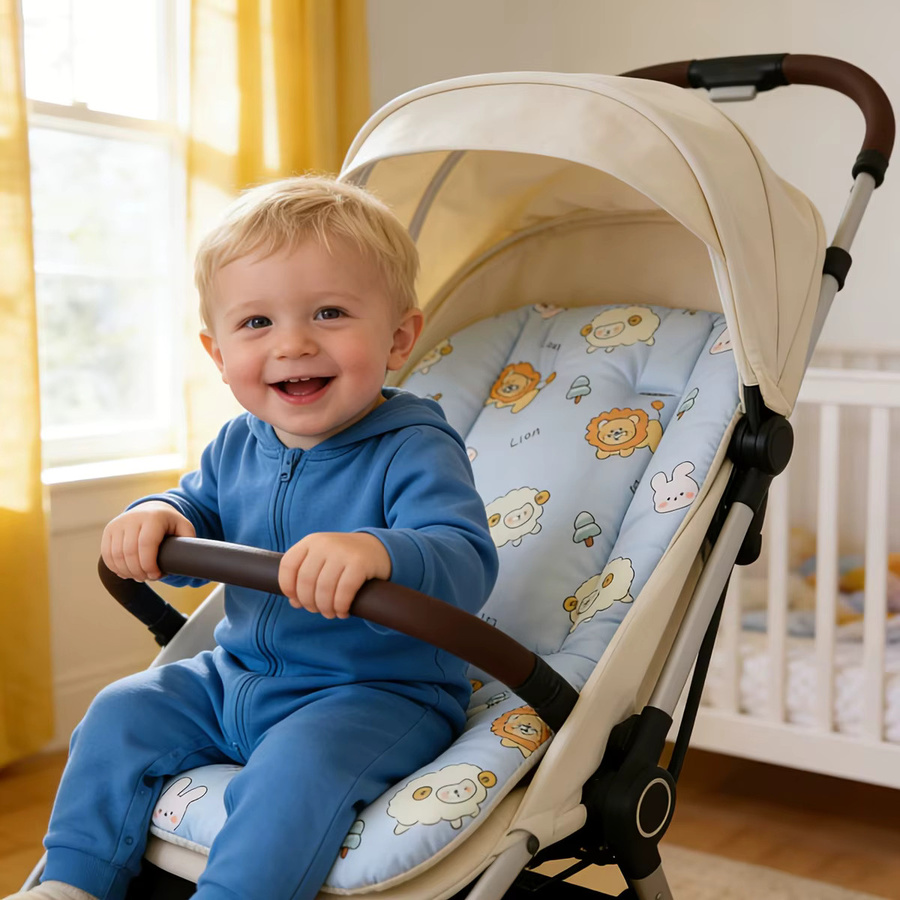 Vielseitige Kinderwagenmatte für Herbst und Winter aus Polyesterfaser in Grau und Blau - Bild 2