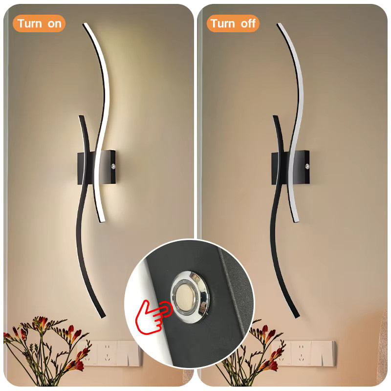 HAULVANG LED-Wandleuchte in Schwarz, kabellos und dimmbar mit Fernbedienung, 6000mAh USB-wiederaufladbar, modern mit 3CCT Lichtfarben - Bild 2