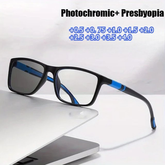 DIXSG Lesebrille, Vollrand, rechteckig, Kunststoff, black - Bild 1