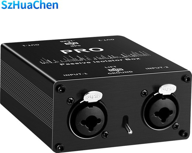 TITAK HTA003Q 2-Wege-Audio-Isolator Stromeliminator mit XLR und 6,5 mm Anschlüssen in Schwarz - Bild 1