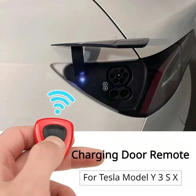 Tesla Fernbedienung für Ladeabdeckung und Ladeport für Modell 3, Y, S, X in Rot - Bild 1