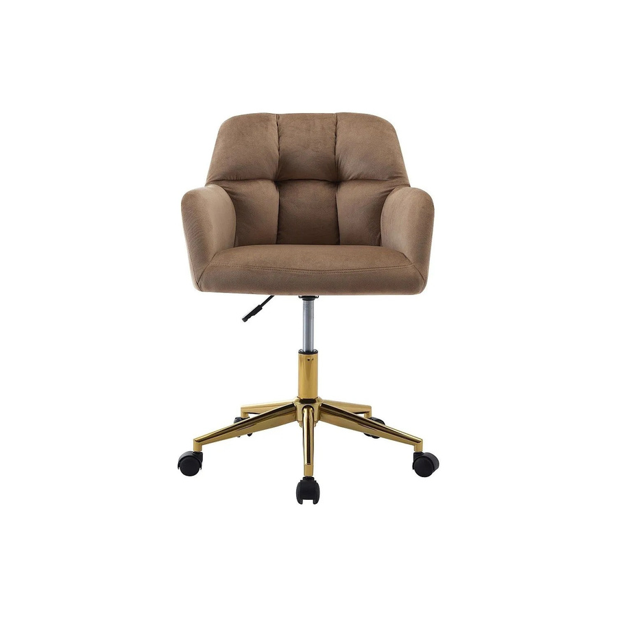 Vente-unique Bürostuhl Pega ohne Armlehnen in Beige mit Samtbezug und Gold-Details für dein Home-Office - Bild 2