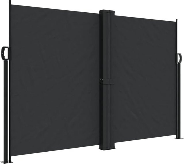 Furnicato Seitenmarkise ausziehbar aus Polyester in Schwarz, B: 1200 cm, H: 160 cm - Bild 1