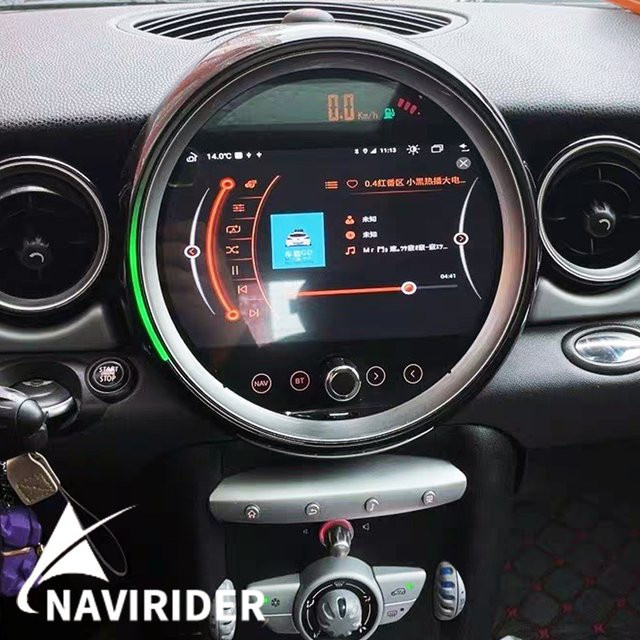 NAVIRIDER Android 13 Autoradio Multimedia Video Player mit Navigation und GPS sowie Carplay für BMW Mini One R56 R57 R58 R60 Cooper 2007-2017 in Schwarz - Bild 1