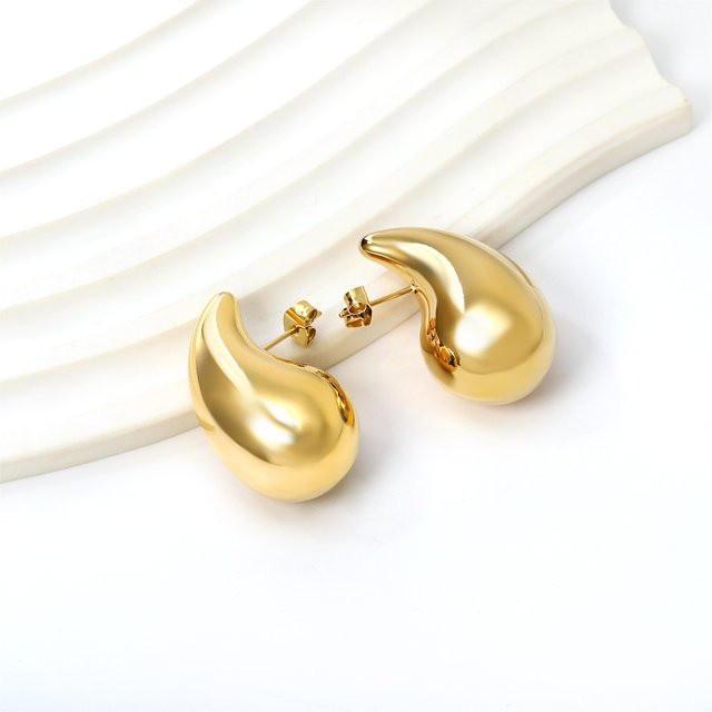 LUXUSTEEL Tropfenohrringe, Edelstahl, Gold, Kinder - Bild 1
