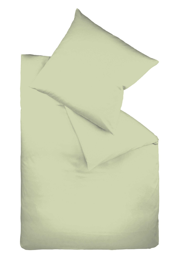 Fleuresse Bettwäsche aus Mako-Satin in Grün mit Reißverschluss, B/H: 135 x 200 cm - Bild 1