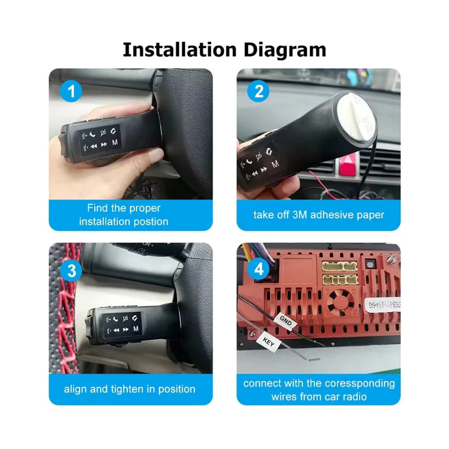 NAVIFANS Universal Auto Lenkrad Fernbedienung mit 8 Tasten für Android Radio und Navigation, Schwarz - Bild 5