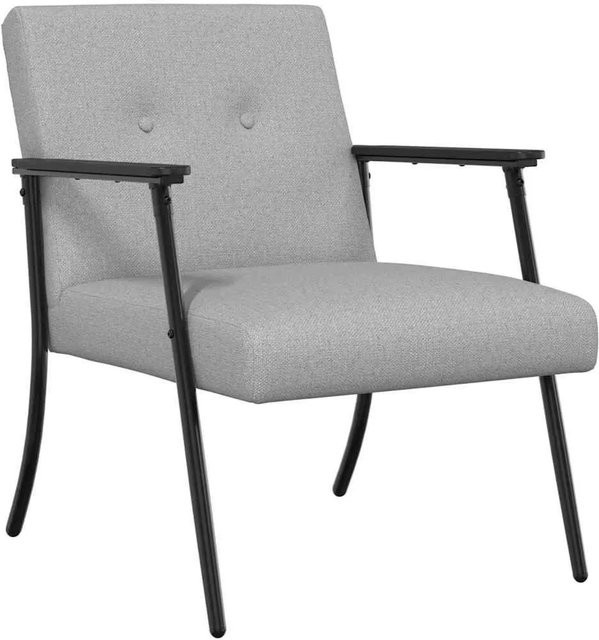 vidaXL Sessel in Wolkengrau mit Samtbezug und Armlehnen, B/T/H: 59 x 75 x 78 cm - Bild 1