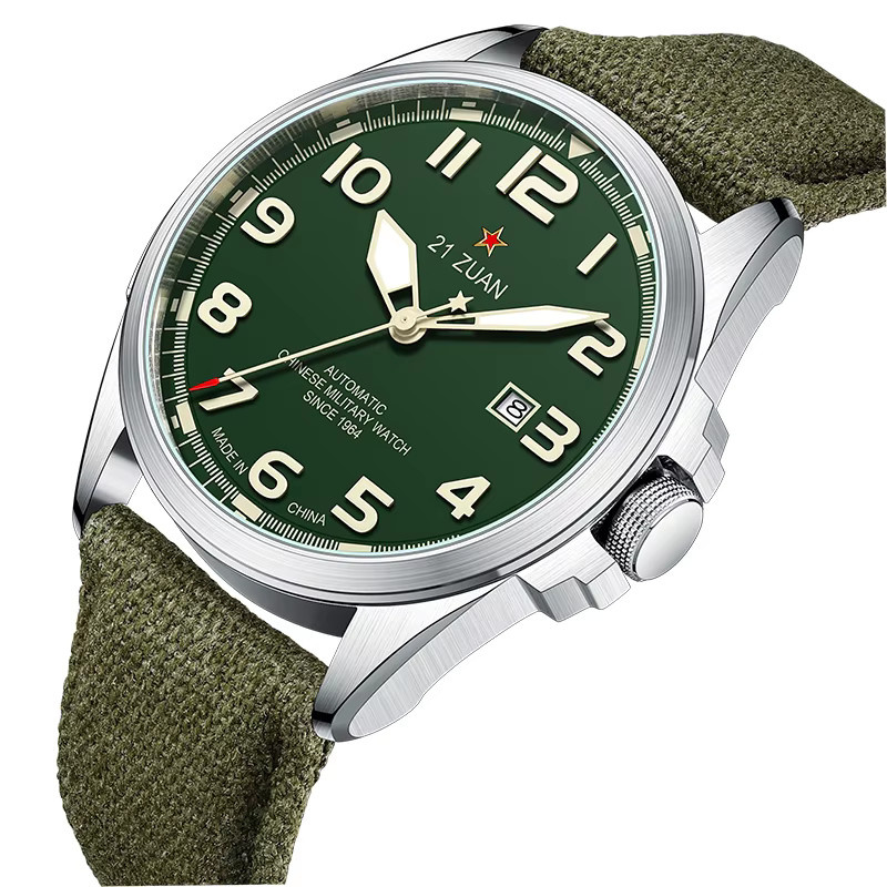 Seagull Armbanduhr, Automatik, Edelstahl, Textil/NATO, Grün, Herren - Bild 3