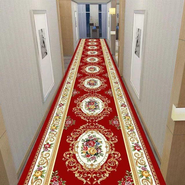 WTEMPO Moderner 3D Korridor Teppich in Rot mit abstraktem Design, Anti-Rutsch-Matte aus Polyester für Wohnzimmer und Flur, Breite: 120 cm, Höhe: 200 cm - Bild 1