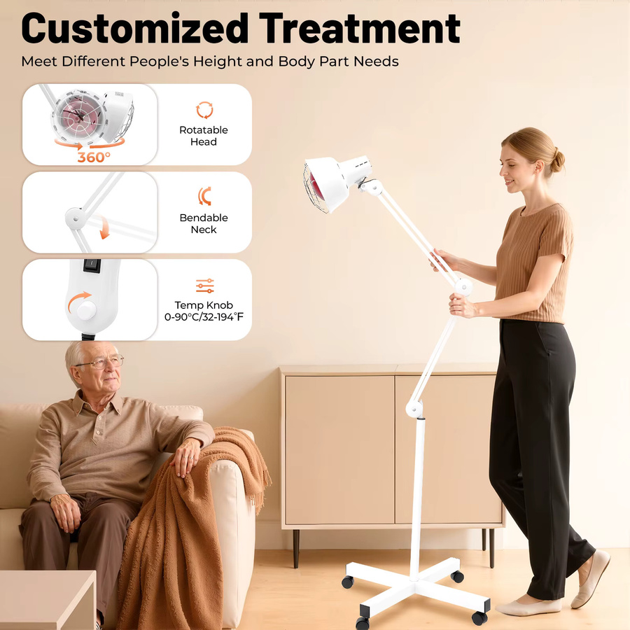 Bymaocar 275W Infrarot-Wärmetherapielampe in Weiß zur Linderung von Körperschmerzen für Spas und Schönheitssalons - Bild 3