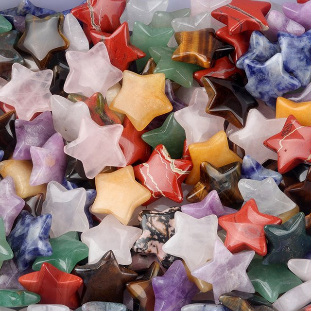 5 Stück Sternförmige Naturstein Mineralproben aus Amethyst und Rosenquarz in Lila und Mehrfarbig für Schmuck, Aquarium oder Dekoration - Bild 1