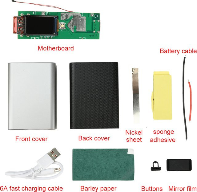 diymore DIY Powerbank-Kit mit 22,5W Schnelllademodul und TFT-Farbdisplay für PD, QC und VOOC mit Dual-Port - Bild 1