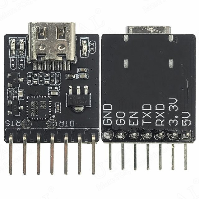 CH9102F Downloader Modul für ESP32 MINI mit USB-C zu UART RS232 RS485 Serial Port in Schwarz - Bild 1