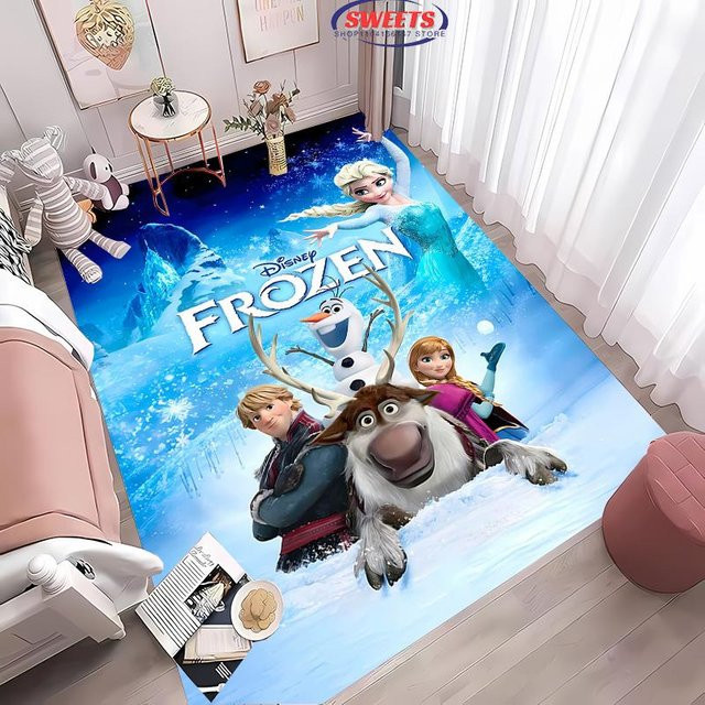 Disney Frozen Elsa Magischer Eis Teppich für das Kinderzimmer in Blau, B/T: 100 x 70 cm - Bild 1