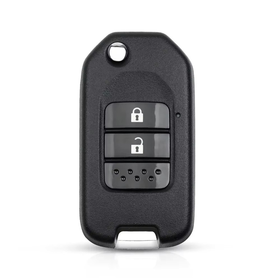 KEYYOU Schlüsselgehäuse für Honda Fit XRV Vezel City Jazz Civic HRV, 2/3 Tasten Klappschlüssel Case, Schwarz - Bild 2