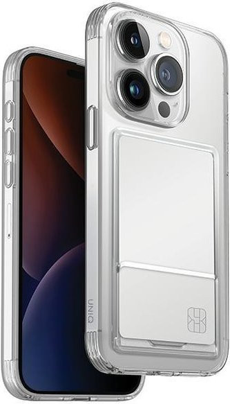 UNIQ Air Fender Schutzhülle für iPhone 15 Pro Max mit Kartenfach in Transparent - Bild 1