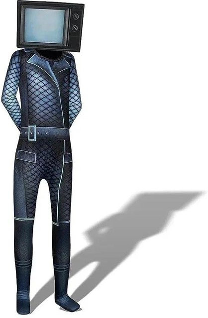 Skibidi Dressing Suit Cosplay, Kostüm, Grau, Schwarz - Bild 1