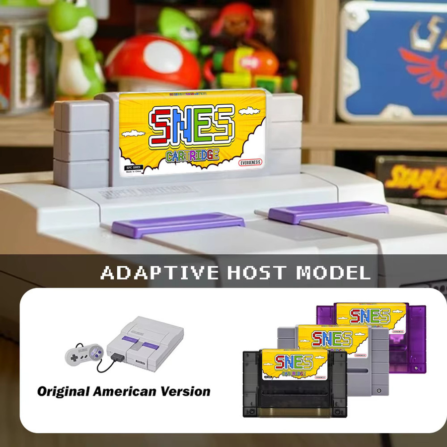 EVERGENESIS 3000 in 1 V12 SNES Spielkarte mit 8 GB TF-Karte, SFC Super Famicom Spielkassette für Retro-Konsolen, Schwarz - Bild 3