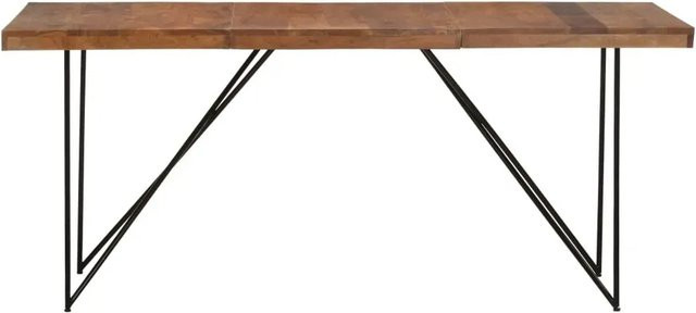 vidaXL Esstisch aus Massivholz Akazie in Braun und Schwarz, rechteckiger Industrial-Tisch, B/T/H: 180 x 90 x 76 cm - Bild 1