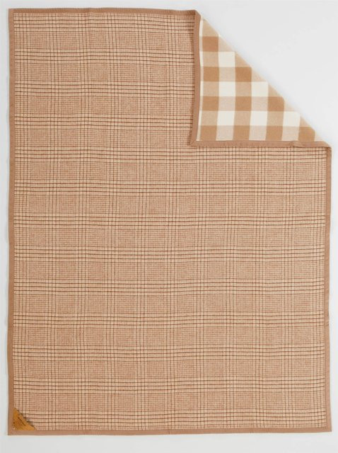 Eskimo Naturhaardecke mit Wendefunktion aus Wolle und Kaschmir in Beige und Braun, B/T: 200 x 150 cm - Bild 1