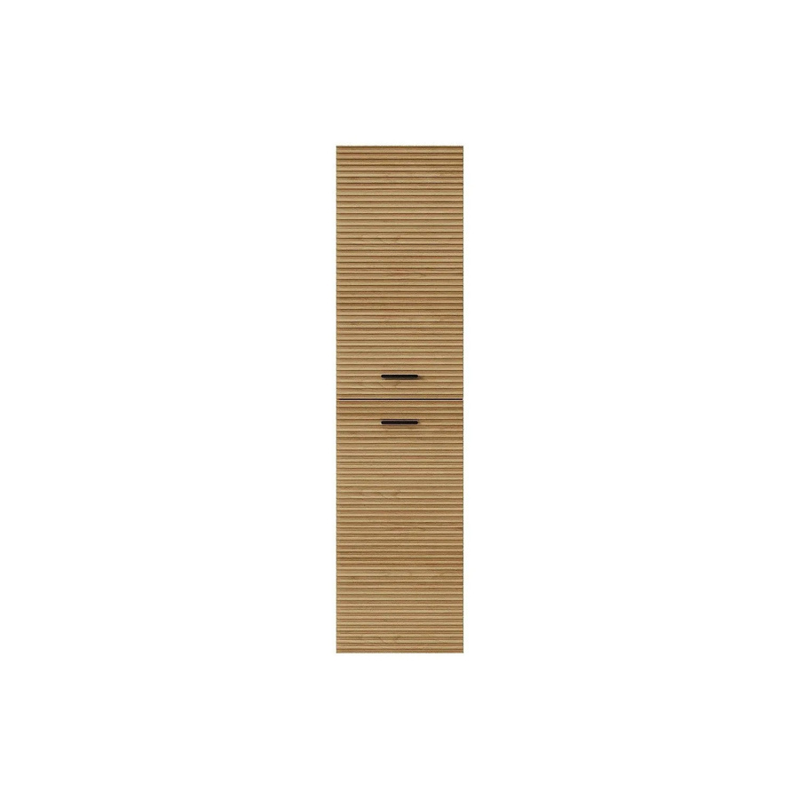 Vente-unique Badschrank Sarone in Naturfarben Hell, Wandmontage mit Soft-Close-Türen und Regalböden, B/T/H: 35 x 30 x 140 cm - Bild 2
