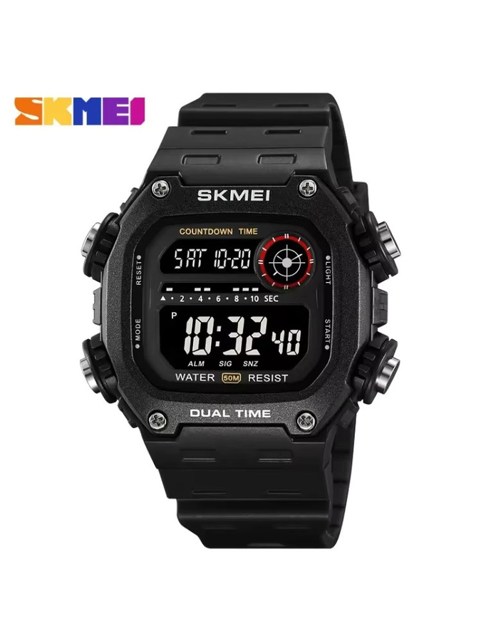 SKMEI Armbanduhr, Digitaluhr, Schwarz, Kunststoff, Herren - Bild 1
