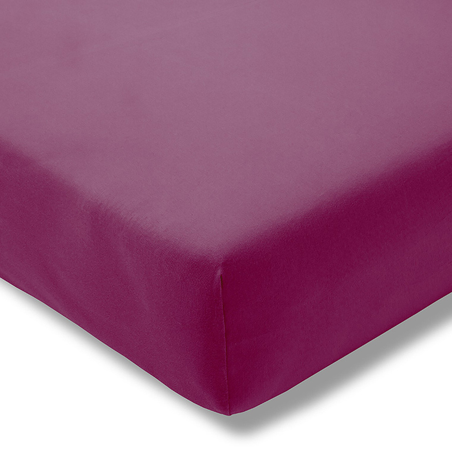 Estella Spannbetttuch aus Zwirnjersey in Rot und Lila, B/T: 150 x 200 cm - Bild 1