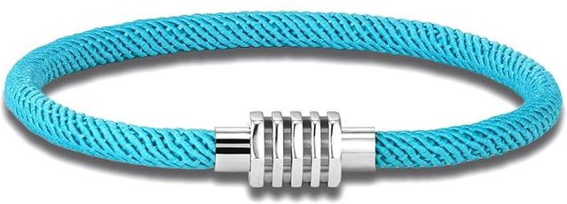 YULIN Wickelarmband Edelstahl, himmelblau, 21cm, Unisex - Bild 1