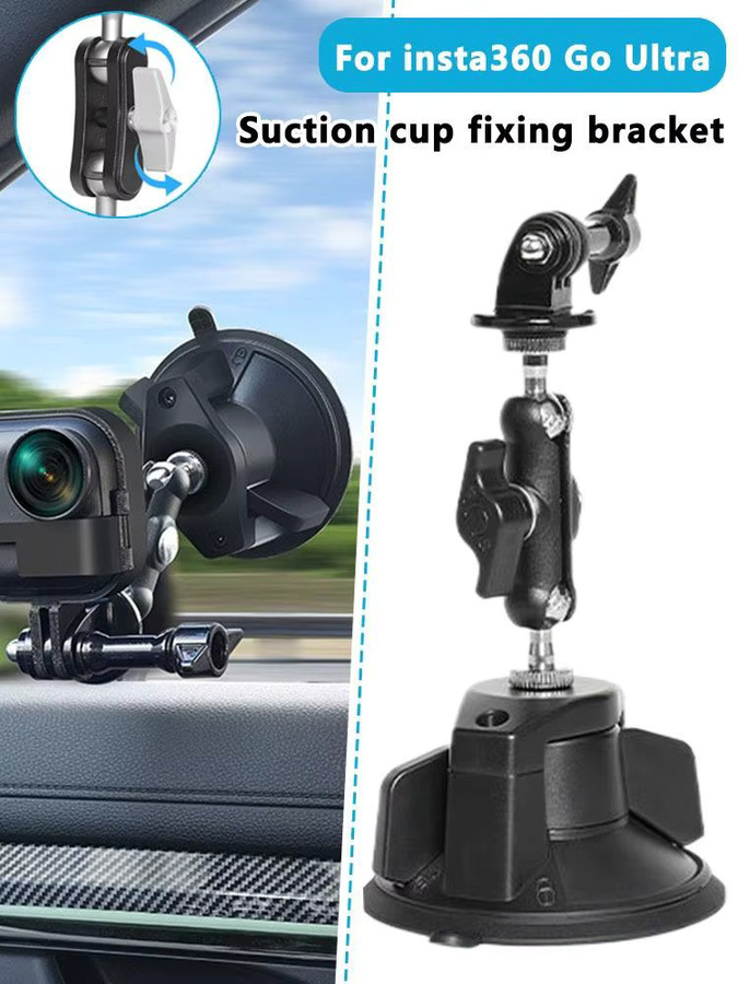 Shadow Stone Kamera-Befestigungshalterung für Insta360 Go mit Auto-Saugnapf in Schwarz - Bild 7