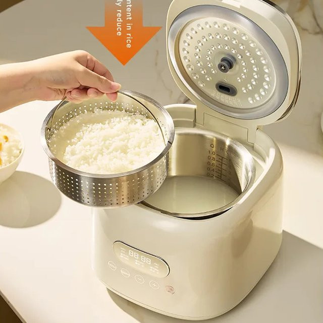 Intelligenter Reiskocher mit 8 Programmen und 2,5 l Volumen, 400W Multikocher mit Timer und Speisenwärmer Funktion, Weiß - Bild 1