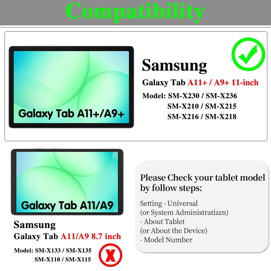 Samsung Premium-Hartglas Schutzfolie für Galaxy Tab A11+ 11 Zoll (2025) SM-X230/X235/X236B, transparent, HD und kratzfest - Bild 2