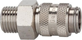 Riegler Schnellverschlusskupplung NW 5 aus vernickeltem Messing in Silber mit G 1/4 AG - Bild 1