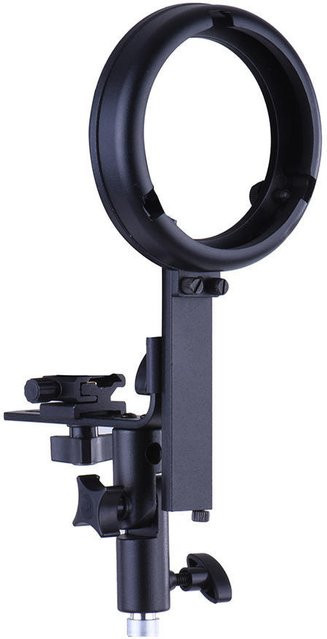 Andoer Speedlite-Blitzhalterung mit Bowens-Montageadapter für Softbox, Regenschirm und Snoot in Schwarz - Bild 1