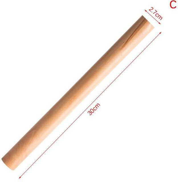 Holz Nudelholz zum Ausrollen von Teig, Pasta, Knödeln und Fondant, braun, Länge: 30 cm, Durchmesser: 2,7 cm - Bild 1