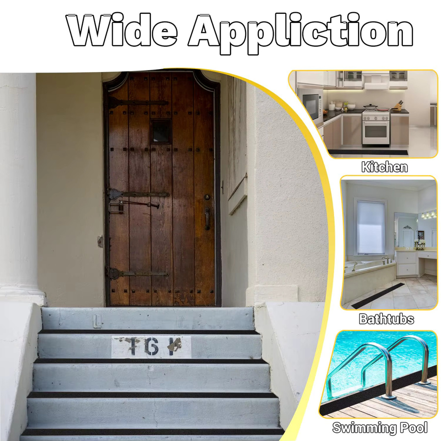 SCESSPACK Anti-Rutsch-Griffband für Treppen und Skateboards, wasserdicht und selbstklebend, Schwarz - Bild 4