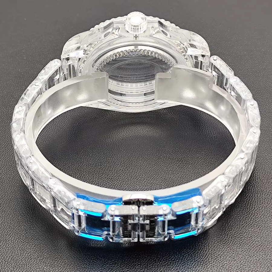 ForgeLink Uhrenbox, transparentes Gehäuse, Herren, Kunststoff, Silber - Bild 2