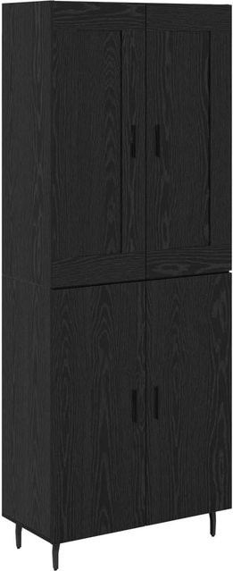 vidaXL Highboard 2-teilig in Schwarz und Eichen-Optik aus Holz und Glas, B/T/H: 180 x 34 x 60 cm - Bild 1