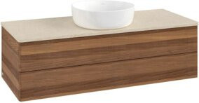 V&B Waschtischunterschrank Antao mit Beleuchtung, Farbe Walnut, B/T/H: 120 x 50 x 50 cm - Bild 1