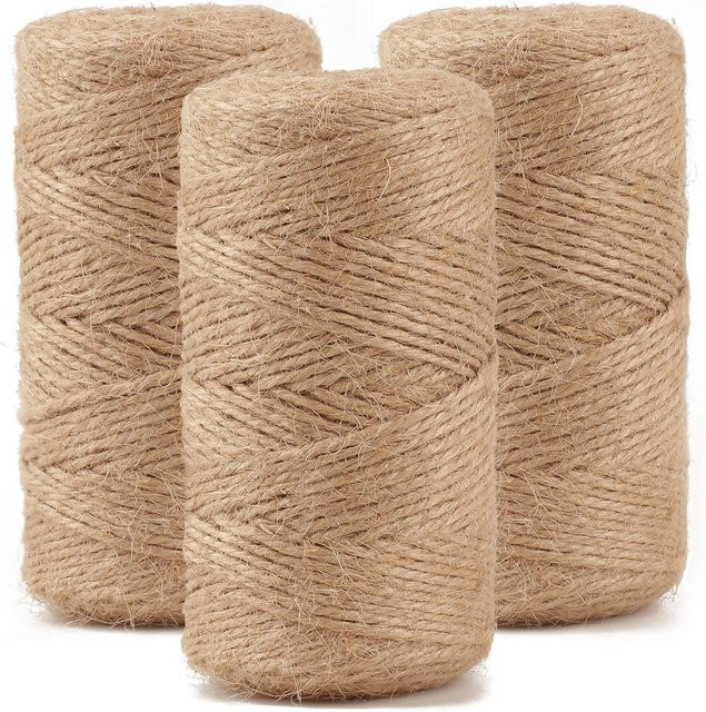 Tread Tribe Natürliches Jute-Garn in Beige, 1,5 mm dicke Hanfschnur, 100 m Länge für Gartenarbeit, Dekoration und Geschenkverpackungen - Bild 1