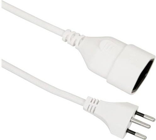 Value Strom Anschlusskabel mit 1x T12 Stecker und 1x T13 Steckdose, 5 m, Weiß - Bild 1