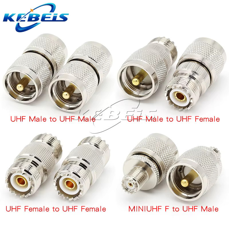 KEBEIS UHF PL259 zu SO239 Adapter T-Typ 3-Wege-Verteiler RF Koaxial-Steckverbinder in Silber - Bild 2