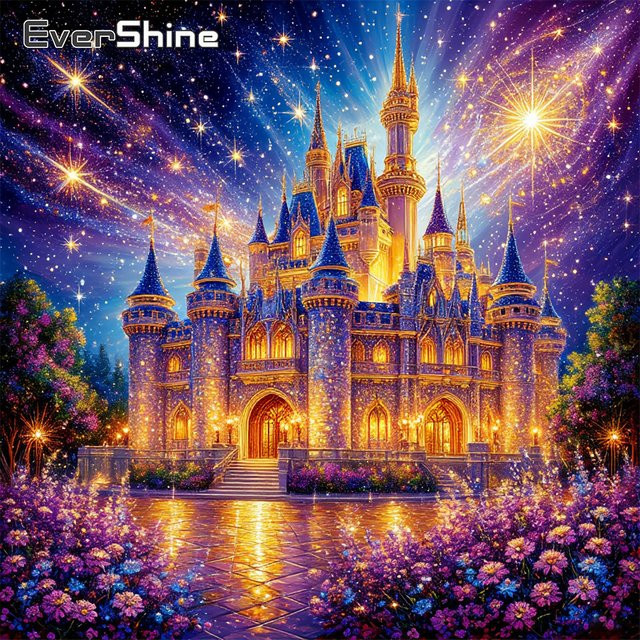 EverShine 5D DIY Diamant-Mosaik Stickerei Landschaft und Blumen als Strass-Gemälde in Mehrfarbig - Bild 1
