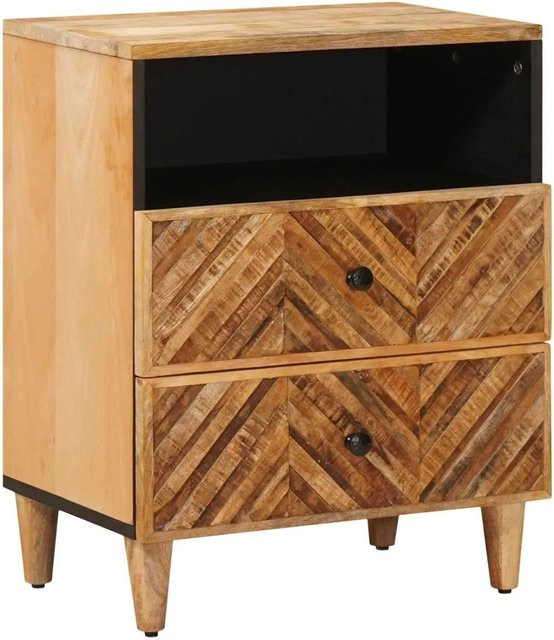 vidaXL Nachttisch aus Massivholz Mango in Braun, B/T/H: 50 x 33 x 60 cm - Bild 1