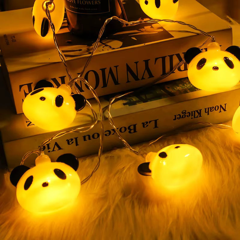 LED Panda Lichterkette mit 40 LEDs in Warmweiß, 6 m Länge, USB und Batteriebetrieb für Party und Dekoration - Bild 3