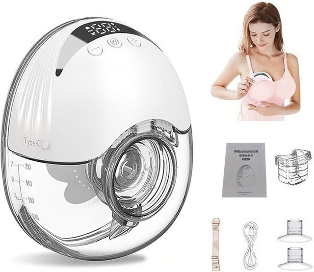 Tragbare elektrische Doppel-Milchpumpe für schwangere Frauen, leise und vollautomatisch, Weiß - Bild 1
