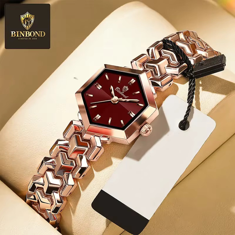 BONBOND Armbanduhr Quarz, Edelstahl, Schwarz, Damen - Bild 1