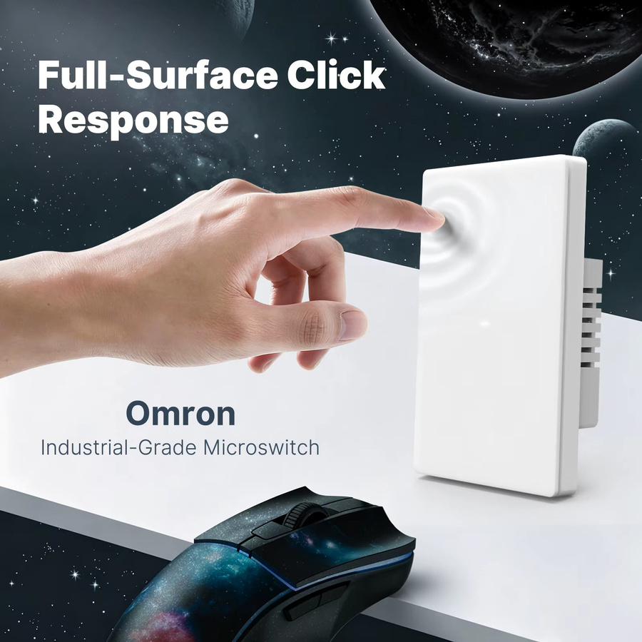 MOES Matter WLAN Smart-Schalter Star Grand Serie in Weiß, Tuya kompatibler Lichtschalter mit Neutralleiter, unterstützt Apple HomeKit, Amazon Alexa, Google Assistant und SmartThings - Bild 2